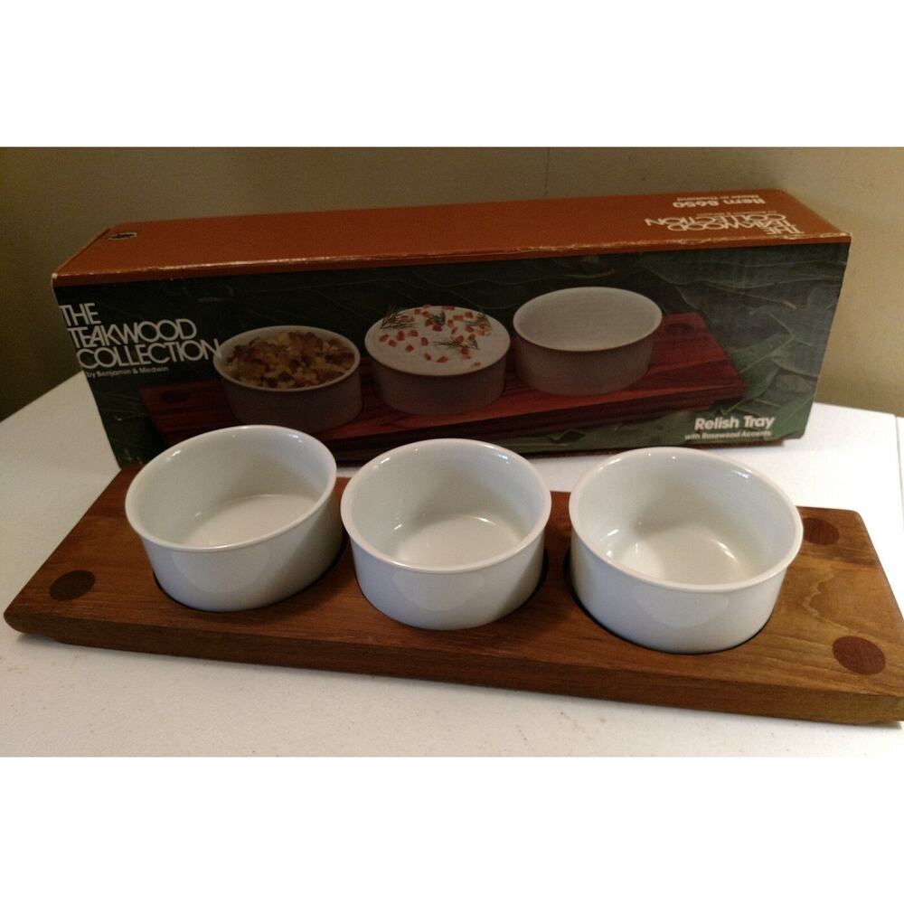 Vintage Teak Wood Collection Relish Tray - 8650 in original box teakwood